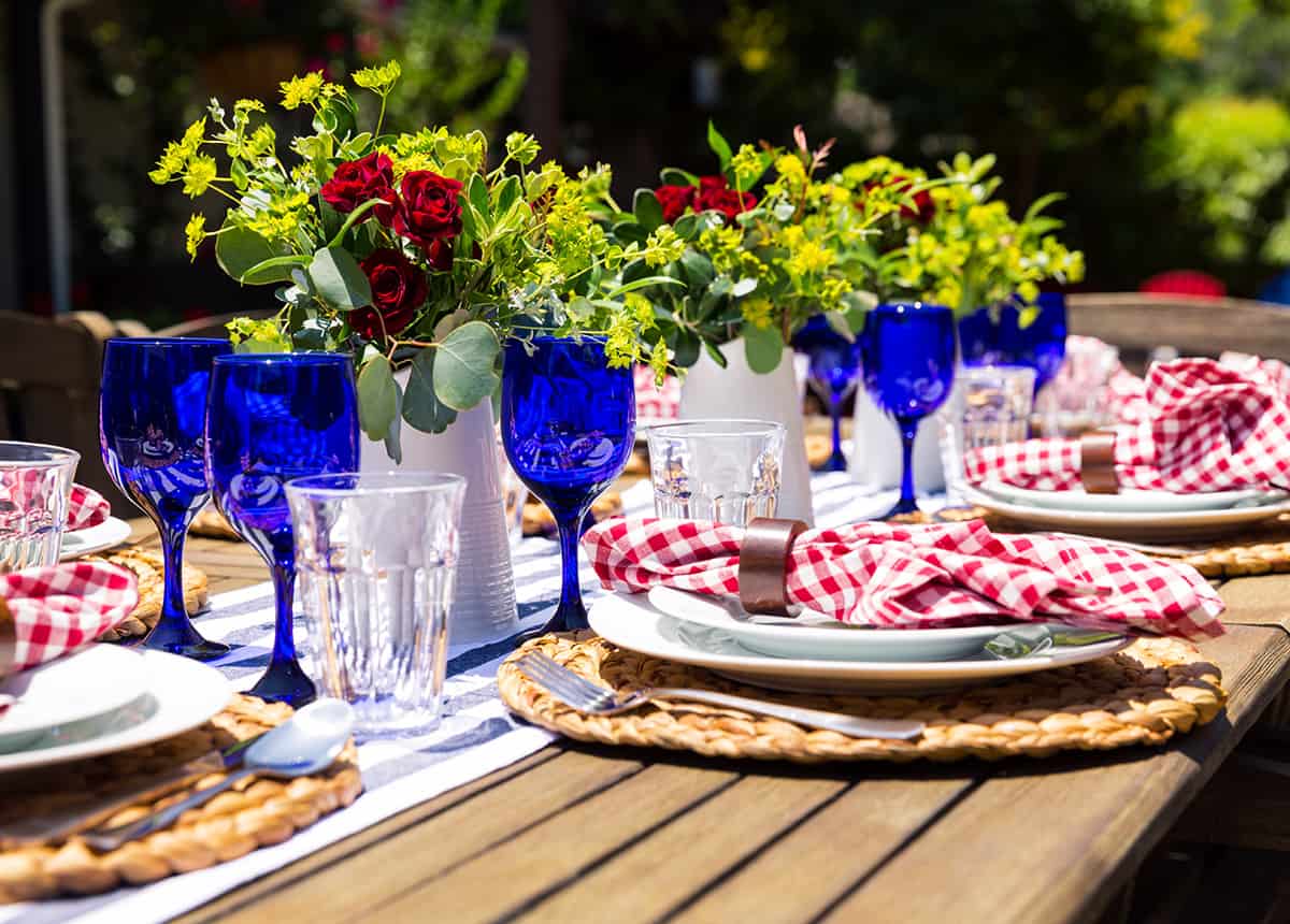 Gingham Print Table Setting