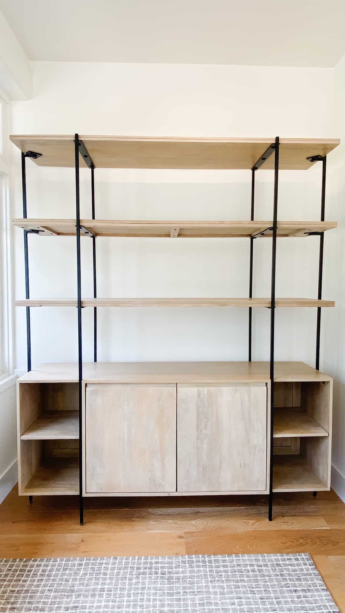 A bare bookshelf