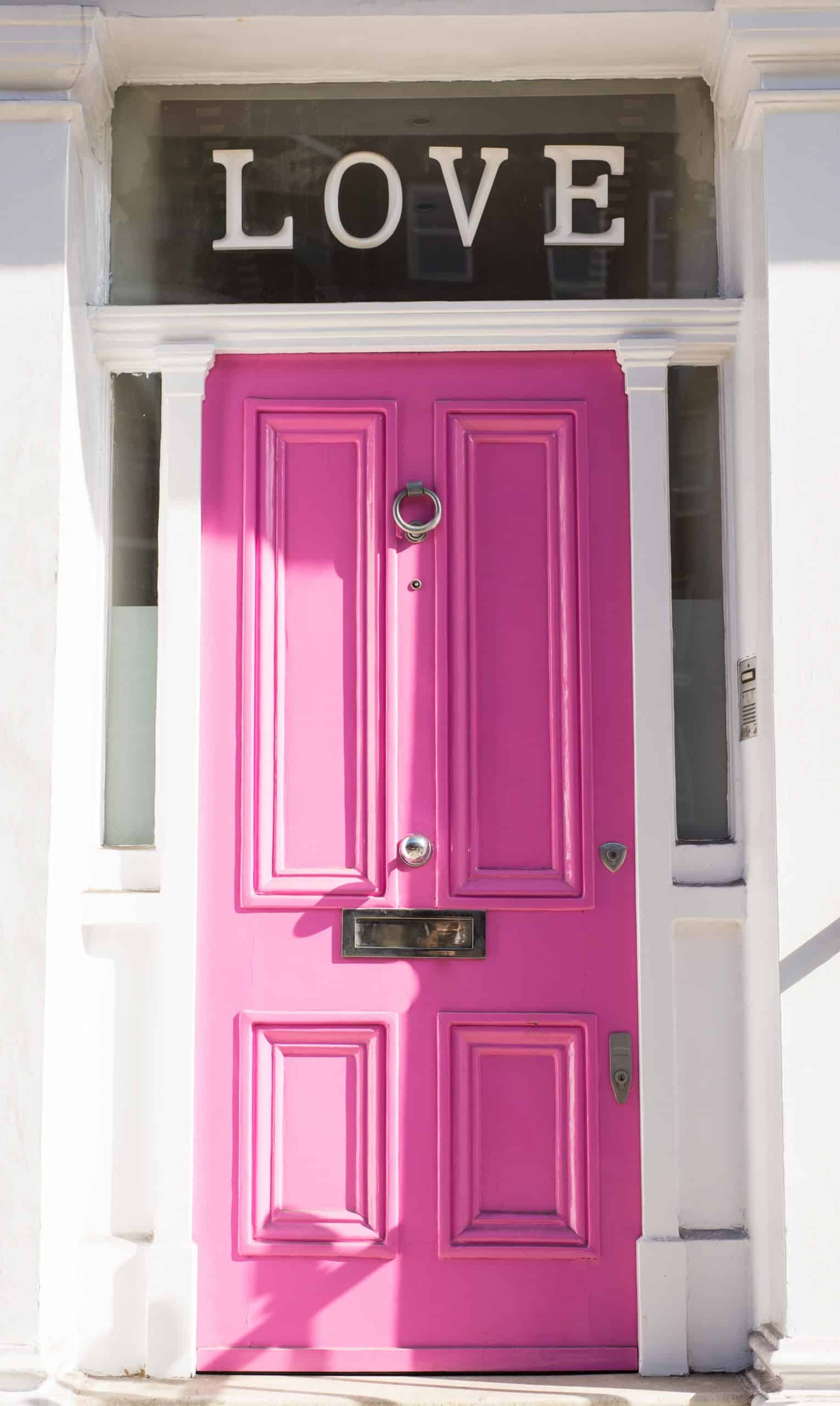 Bright pink door