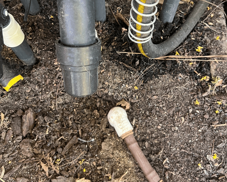 Connection point for drip irrigation