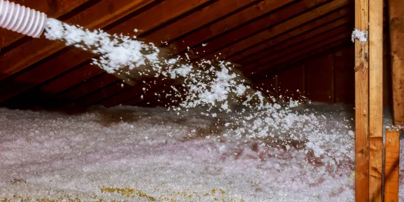 Blowing insulation into an attic