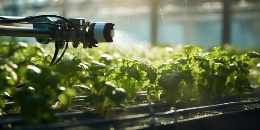 A robotic irrigation system in a commercial greenhouse
