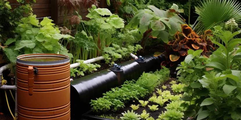 A small rainwater collection system for a garden