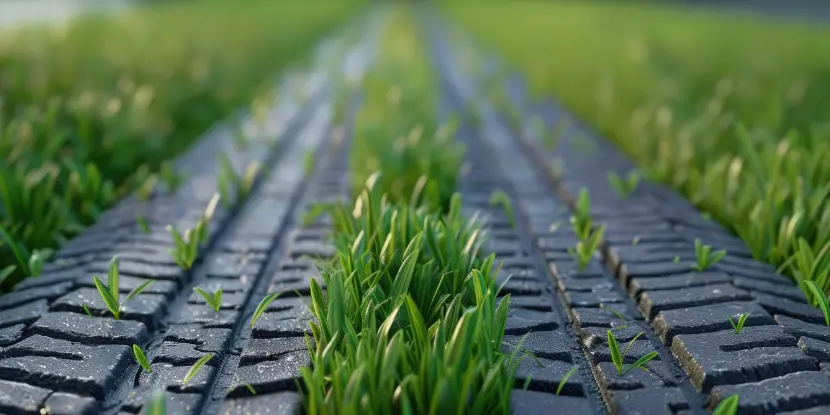 A recycled tire path