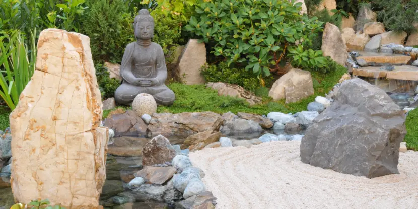 A Zen-themed rock garden