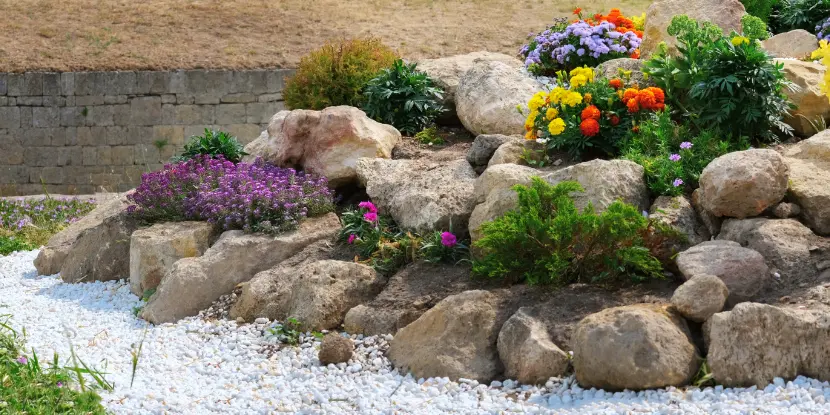 A spiral rock garden