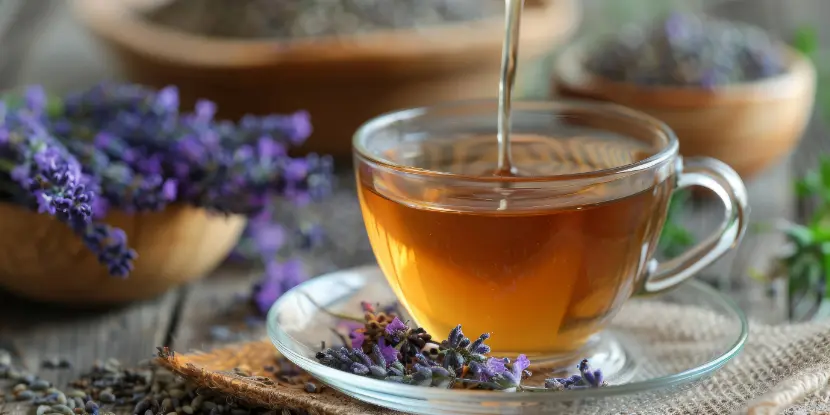 Lavender flowers make a fragrant and calming herbal tea