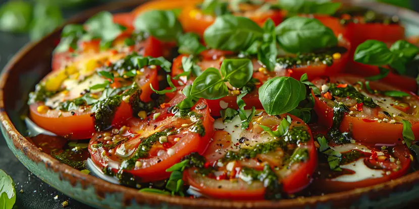 Tomato and basil dish