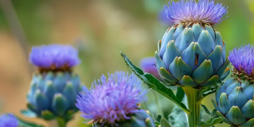 Artichoke blooms