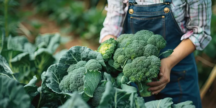 Harvesting broccoli