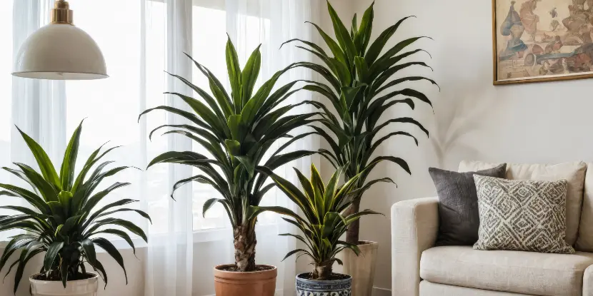 Dracaena plants decorating a living room