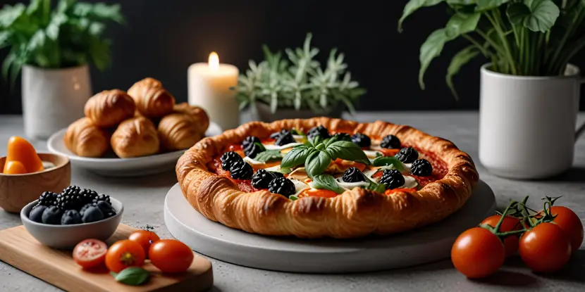 Hot pizza with berries