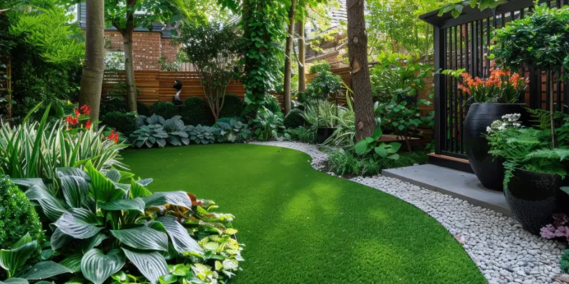 A beautifully landscaped low-maintenance yard