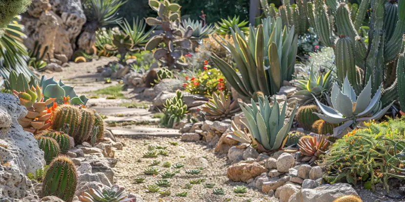 Pathway in a xeriscaped yard