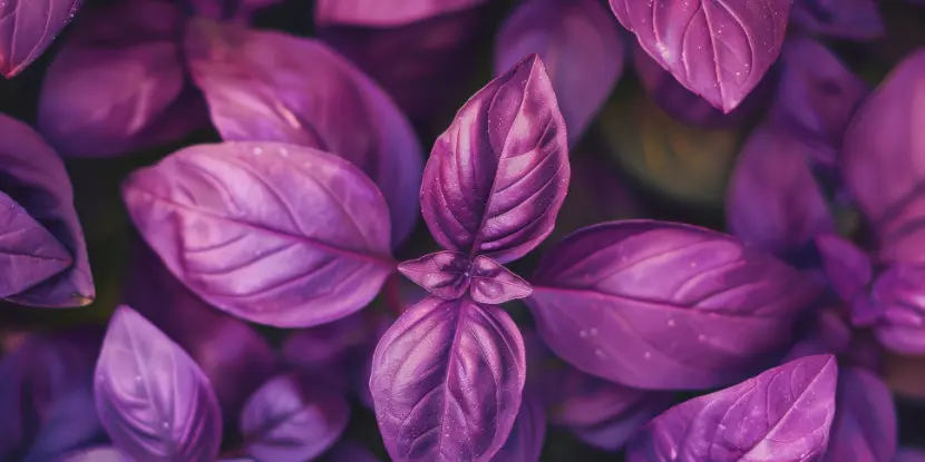 Purple basil plant