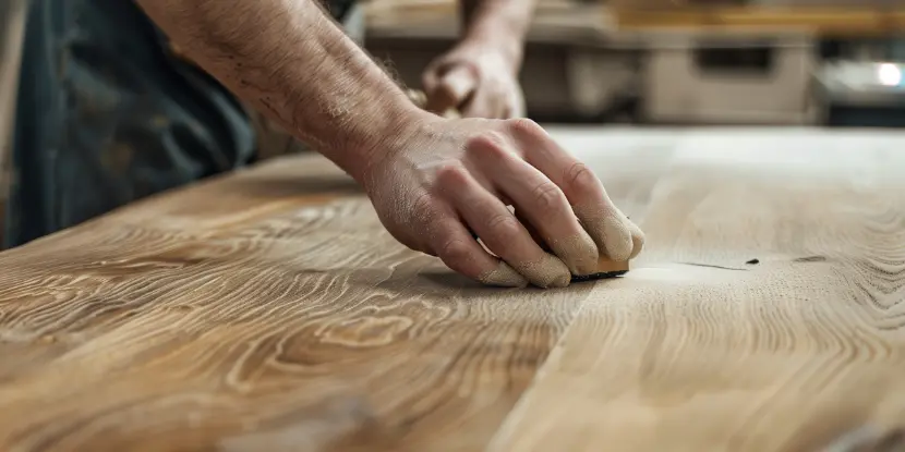 Sanding with a sanding block