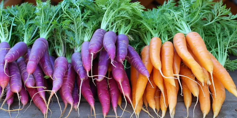 Purple and orange carrots