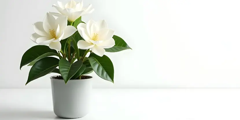 Gardenia plant growing in a pot