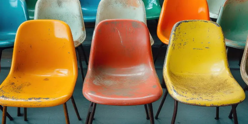 Old 60s-style plastic chairs