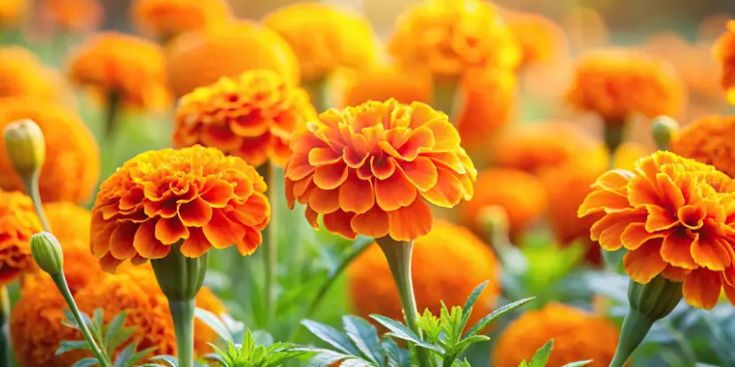 Marigolds in the garden