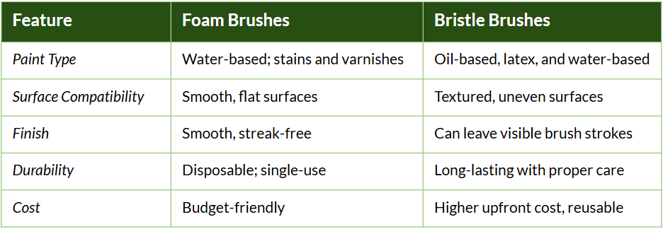 Foam vs bristle brush comparison