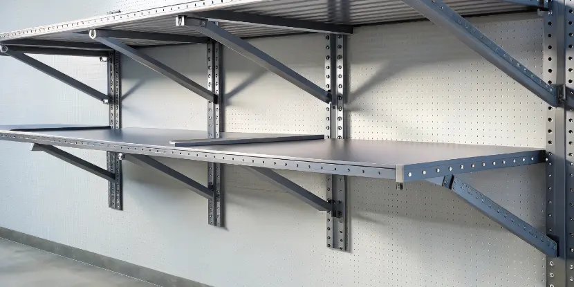 Metal storage shelves