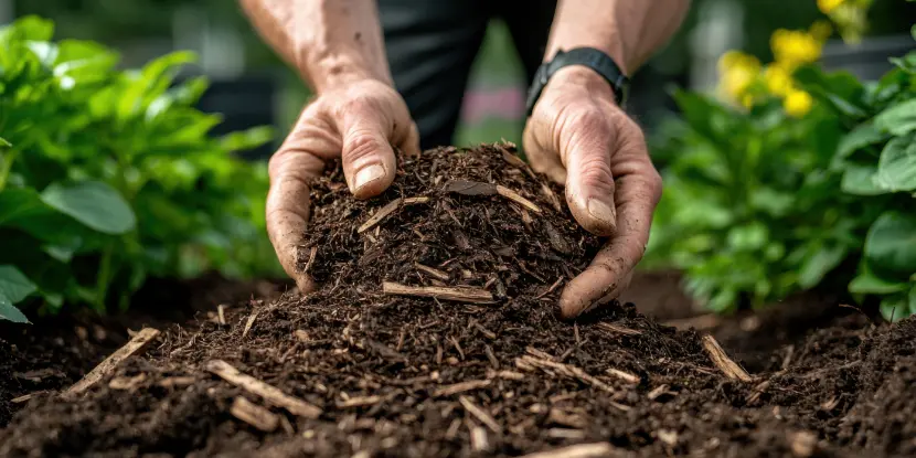 A gardening mulching soil