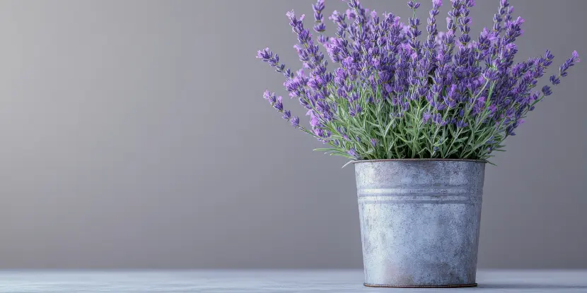 Potted lavender plant