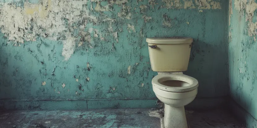 Bathroom with peeling paint