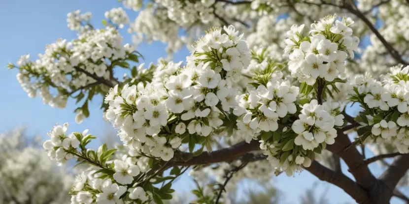 A flowering pear tree