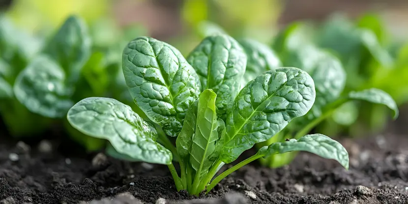 Young spinach plants