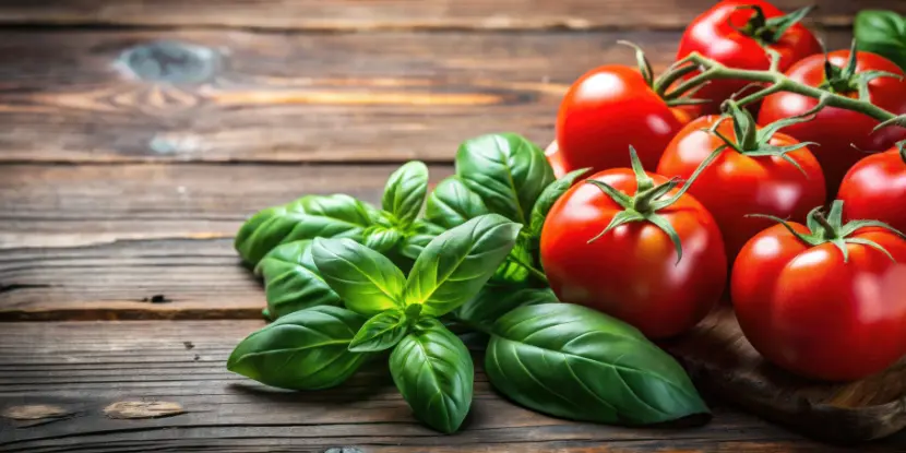 Tomatoes and basil