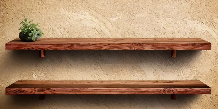 Rustic floating shelves