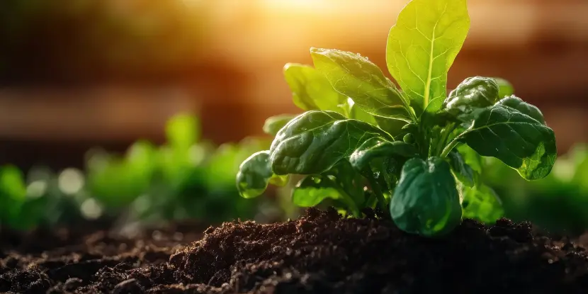 Young spinach plants