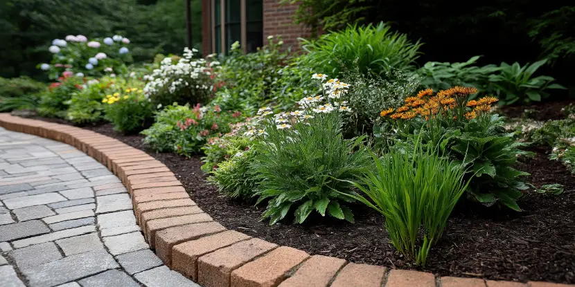 A brick border