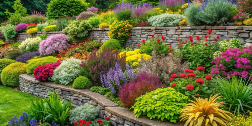 Natural stone wall borders