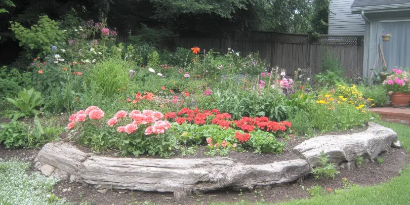 Reclaimed wood garden borders