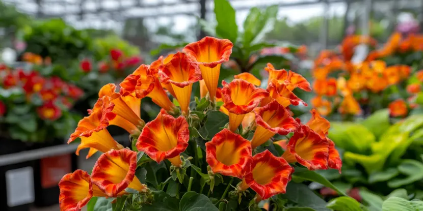 Trumpet vine flowers