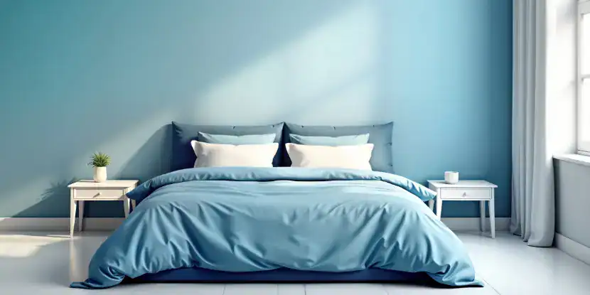 A blue bedroom for restful sleep