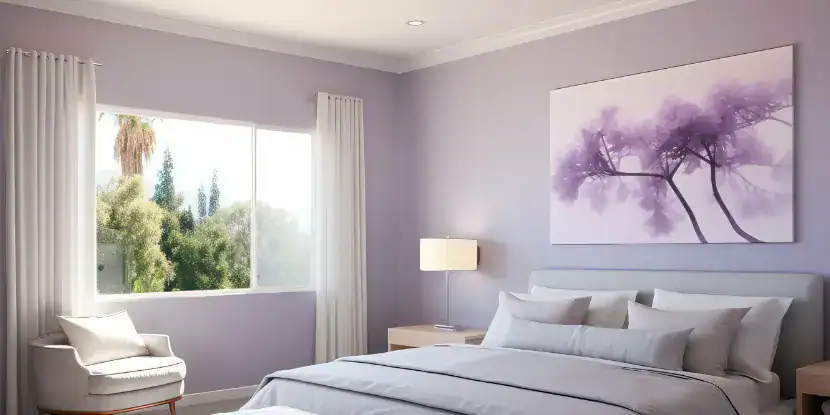 A lavender bedroom