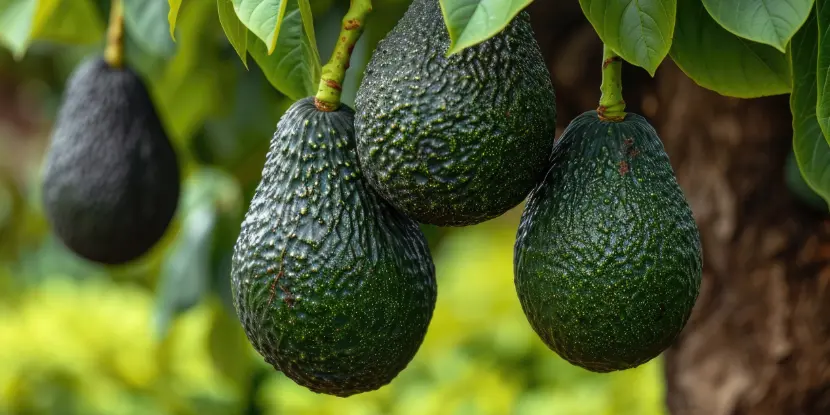 Avocados on the tree
