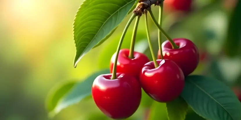 Cherries on the tree