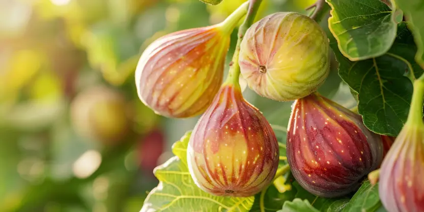 Ripe figs on the tree