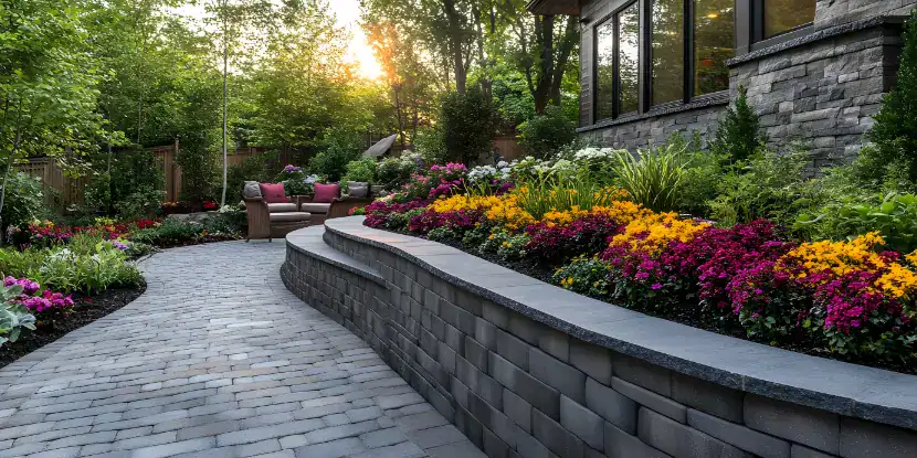 A walkway made of pavers