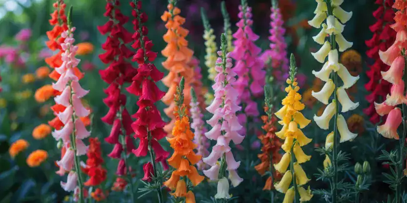 Delicate bell-shaped snapdragon flowers