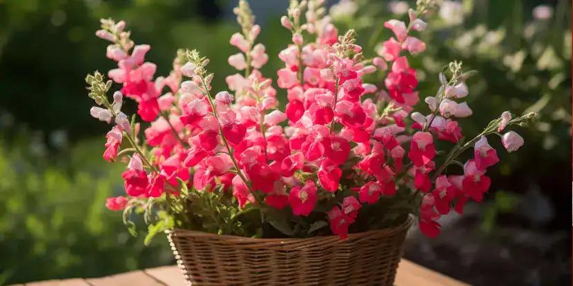Container-grown snapdragons