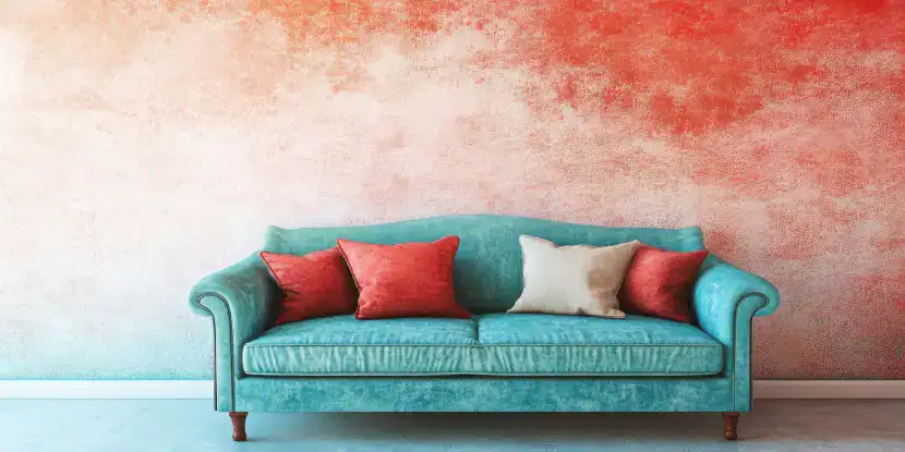 A wall with ombre paint treatment