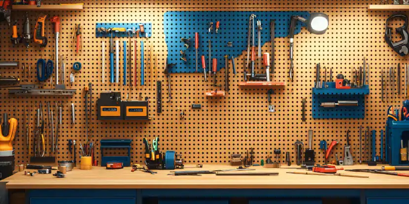 A beautifully organized workbench