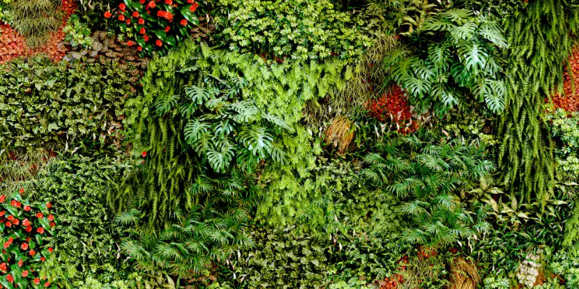A lush vertical garden