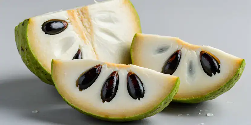 Sliced cherimoya